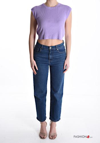 Top scollato sulla schiena costine girocollo con fiocco - ph 5