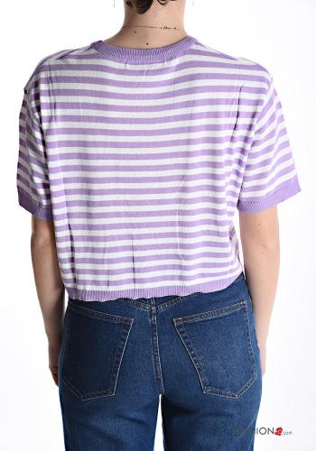 Top maniche corte girocollo Fantasia righe - ph 2