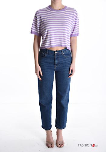 Top maniche corte girocollo Fantasia righe - ph 5