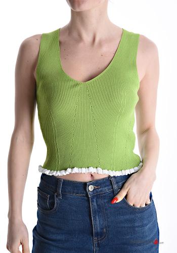 Canotta costine senza maniche scollo a V