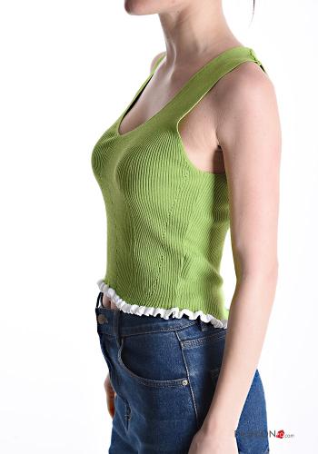 Canotta costine senza maniche scollo a V - ph 3