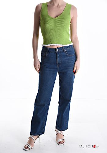 Canotta costine senza maniche scollo a V - ph 5