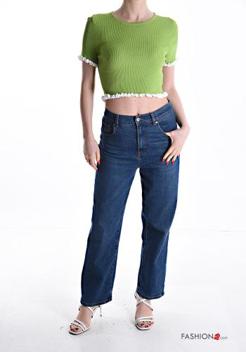 Top costine girocollo corto maniche corte - ph 5