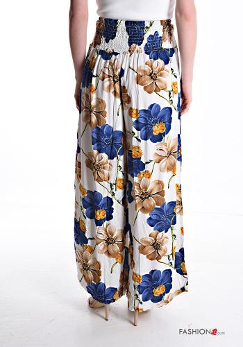 Pantalones acampanados wide leg Estampado Floral con elástico - ph 2