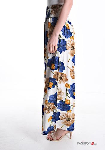 Pantalones acampanados wide leg Estampado Floral con elástico - ph 3