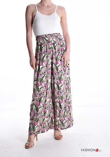 Pantalones acampanados wide leg Estampado Floral con elástico - ph 5