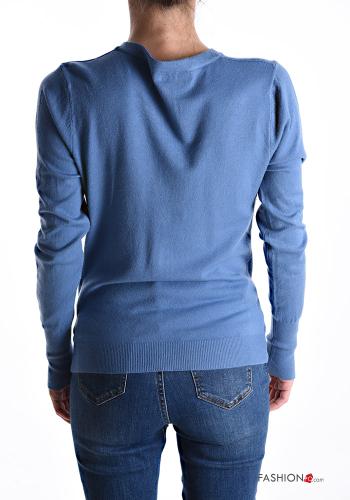long sleeve crew neck Cardigan with buttons - ph 2