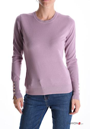 Maglione maniche lunghe girocollo con bottoni