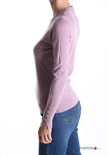 Maglione maniche lunghe girocollo con bottoni - ph 3