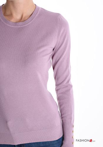 Maglione maniche lunghe girocollo con bottoni - ph 4