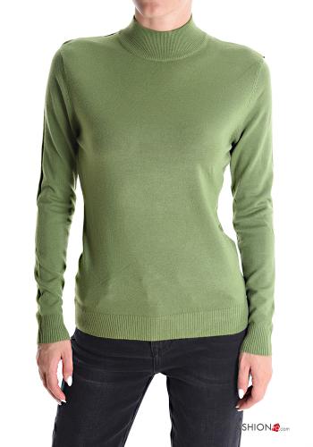 lange ärmel Strickpullover Rollkragen-
