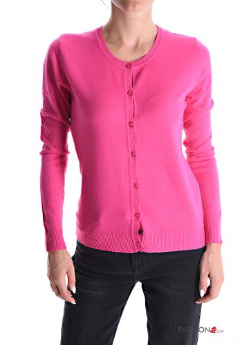 Cardigan maniche lunghe girocollo con bottoni