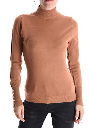 Rollkragenpullover mit Knöpfen