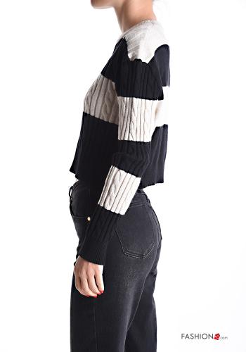 Striped long sleeve crew neck mini Sweater - ph 3