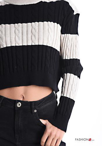 Striped long sleeve crew neck mini Sweater - ph 4