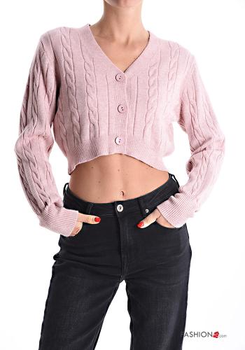 long sleeve mini Cardigan with buttons with v-neck - ph 1