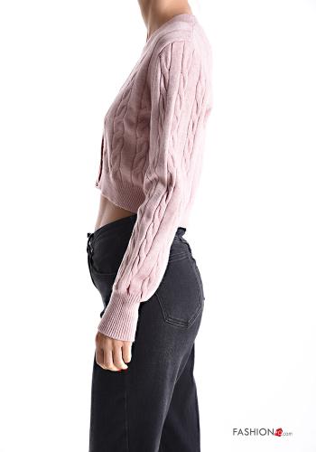 long sleeve mini Cardigan with buttons with v-neck - ph 3