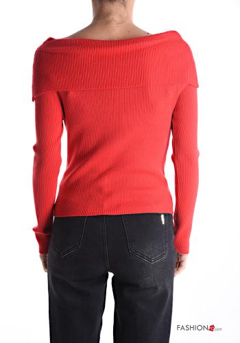 Ribbed long sleeve Cardigan bardot neckline - ph 2