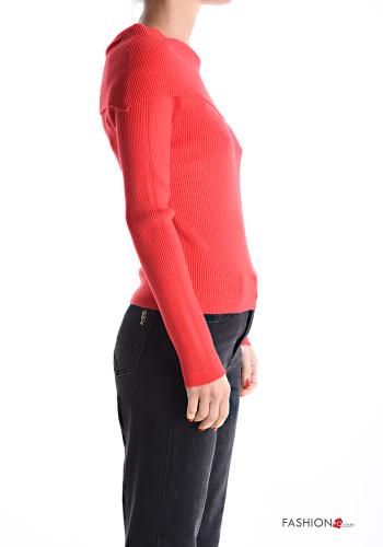 Ribbed long sleeve Cardigan bardot neckline - ph 3