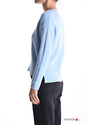Ribbed mini long sleeve Sweater with v-neck - ph 3