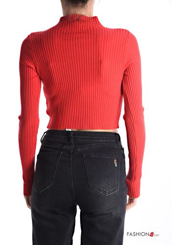 long sleeve crew neck mini Ribbed lurex Sweater Rollneck - ph 2
