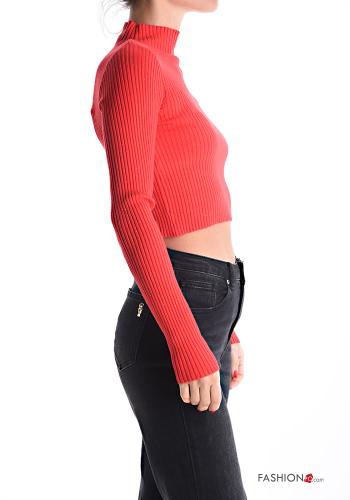long sleeve crew neck mini Ribbed lurex Sweater Rollneck - ph 3
