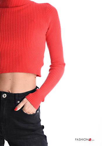 long sleeve crew neck mini Ribbed lurex Sweater Rollneck - ph 4