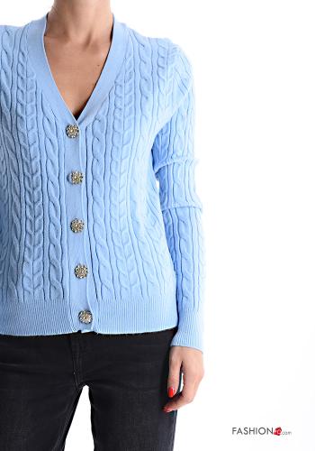 Cardigan with buttons with rhinestones with v-neck - ph 4
