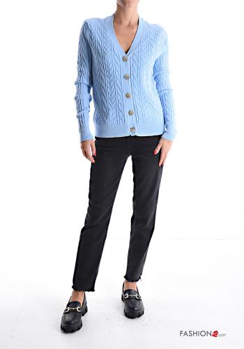 Cardigan with buttons with rhinestones with v-neck - ph 5