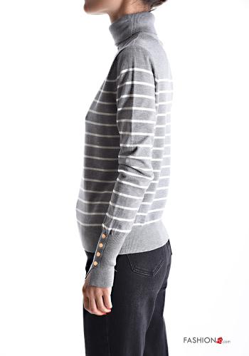 Striped long sleeve Rollneck with buttons - ph 3