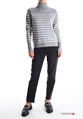 Striped long sleeve Rollneck with buttons - ph 5