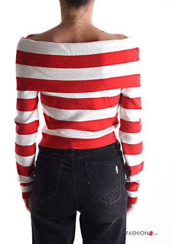 Jersey manga larga corto a rayas escote bardot - ph 2