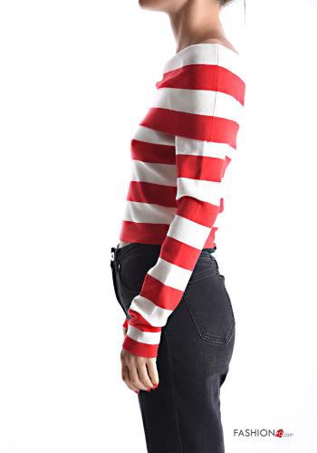 Jersey manga larga corto a rayas escote bardot - ph 3