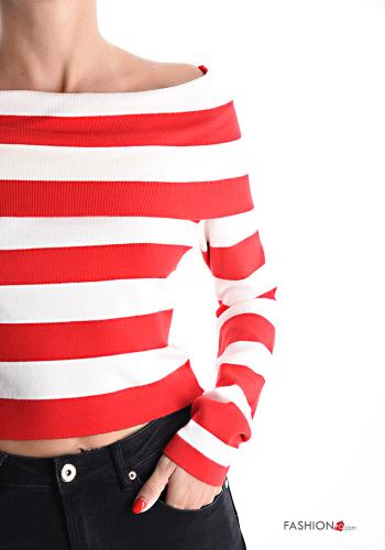 Jersey manga larga corto a rayas escote bardot - ph 4