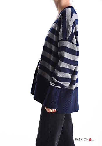 Striped long sleeve Cardigan with buttons with v-neck - ph 3