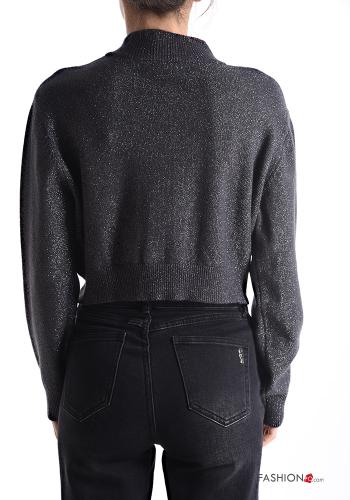 long sleeve mini lurex Cardigan Rollneck with zip - ph 2