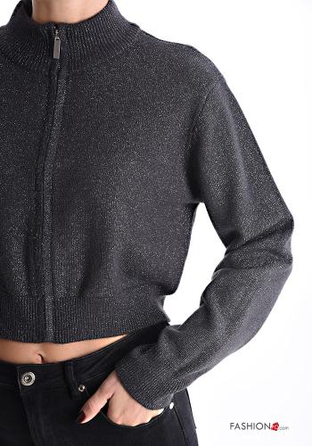 long sleeve mini lurex Cardigan Rollneck with zip - ph 4