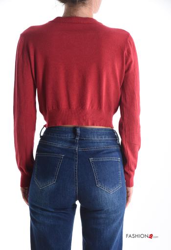 long sleeve crew neck mini Cardigan with buttons - ph 2