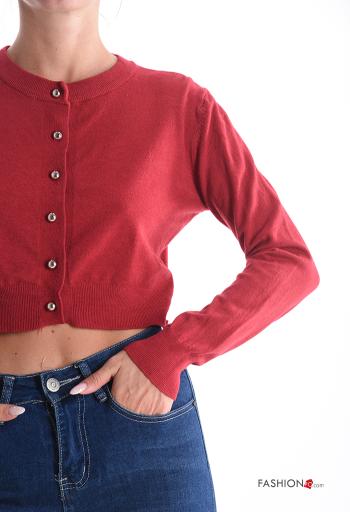 long sleeve crew neck mini Cardigan with buttons - ph 4
