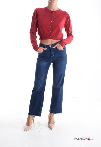 long sleeve crew neck mini Cardigan with buttons - ph 5