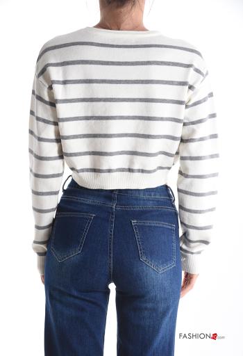 Maglione corto girocollo Fantasia righe - ph 2
