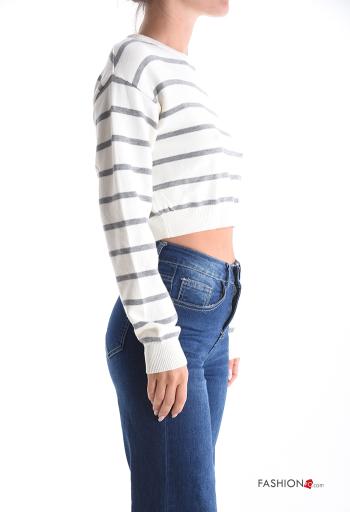 Maglione corto girocollo Fantasia righe - ph 3