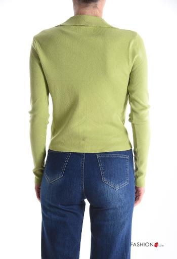 long sleeve with collar Cardigan with buttons with v-neck - ph 2