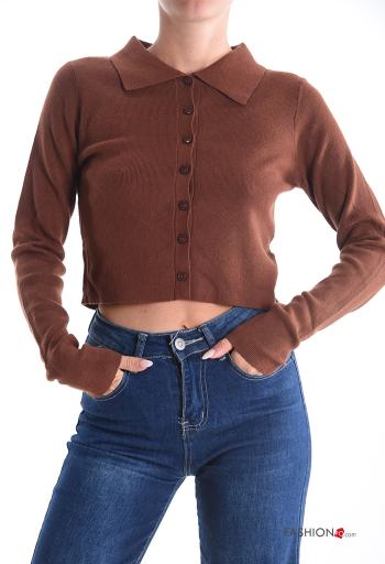 Gilet à collet à boutons