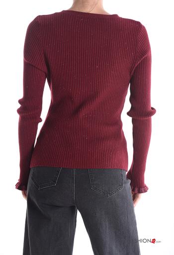 Pull Côtelé manches longues col rond lurex - ph 2