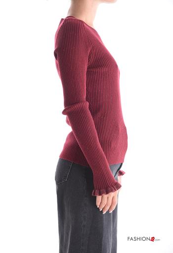 Pull Côtelé manches longues col rond lurex - ph 3