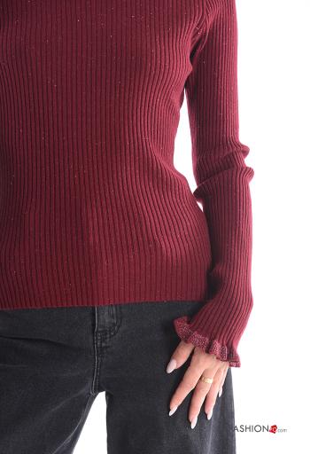 Pull Côtelé manches longues col rond lurex - ph 4