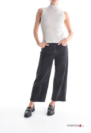 Maglione costine senza maniche a collo alto - ph 5