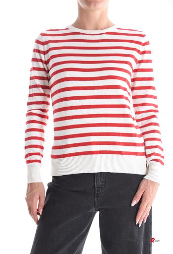 Streifenmuster Lurex Strickpullover