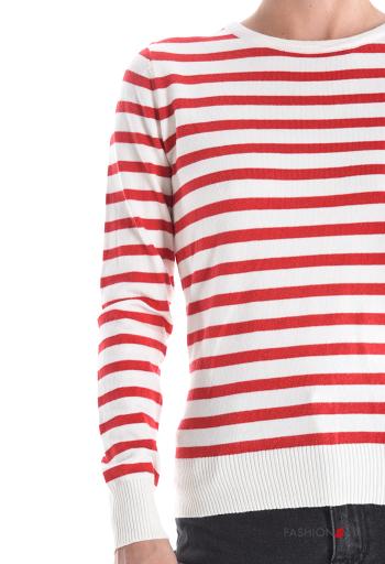 Streifenmuster Lurex Strickpullover - ph 4